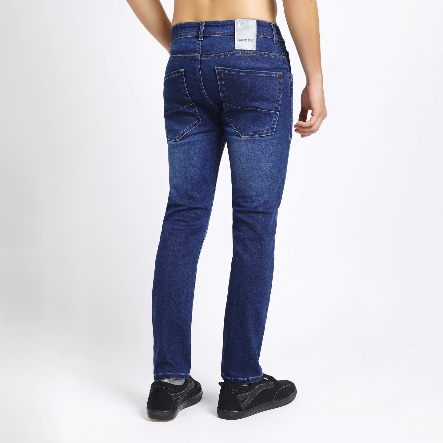 ANKLE DARK BLUE DISTRESSED JEANS FIT 4762-1